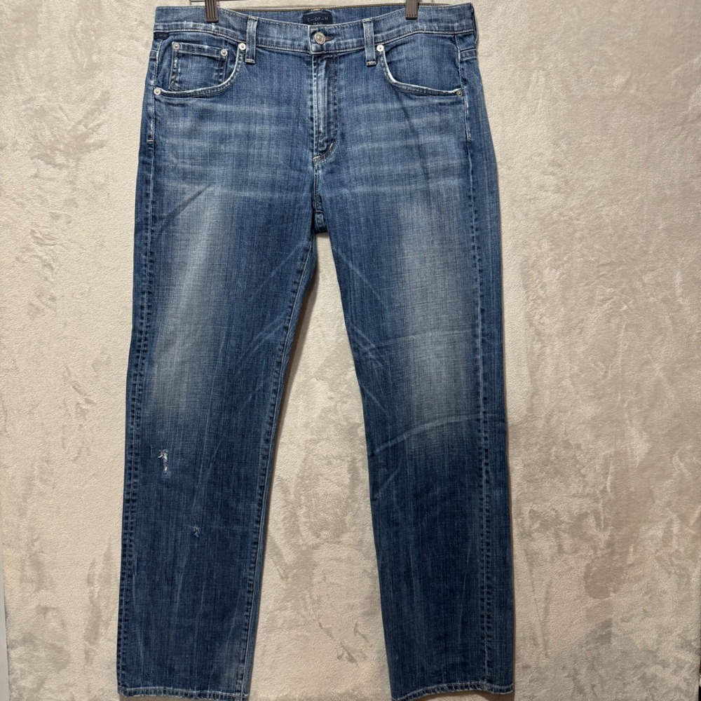 Citizens of Humanity Sid Straight Leg Jeans Mens 34 Blue Wash Made in USA